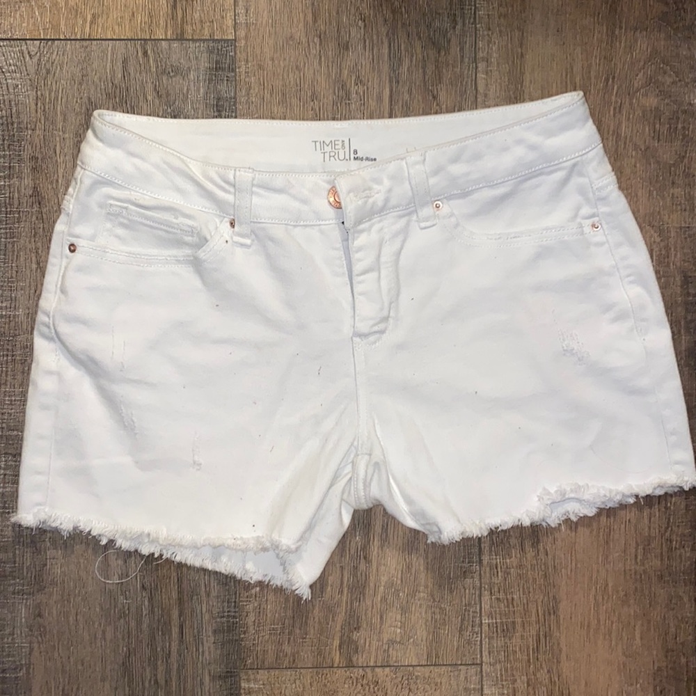 White Time and Tru Frayed Denim Shorts